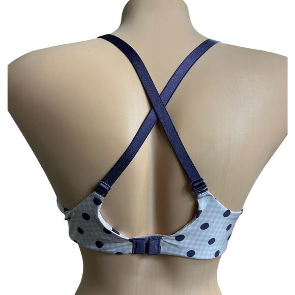 Victoria's Secret Push-Up Purple Polka Dot Bra Sz 36C Plunge Underwire Multiway - Picture 5 of 6